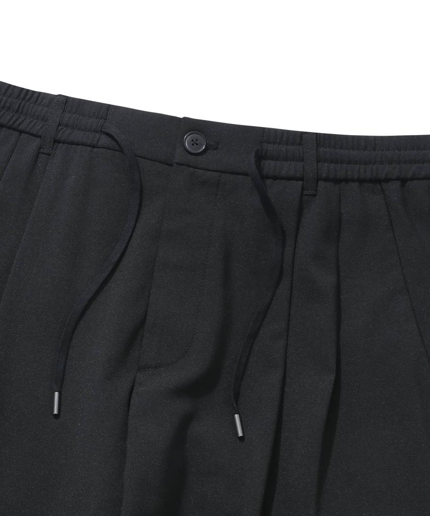 COVERNAT Summer Double-Pleated Semi-Wide Slacks Black