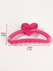 3 Pcs Valentine Pink Heart Hair Claw Clips for Curly Hair,French Fashion Hair Clamp Decorations Gift for Girls