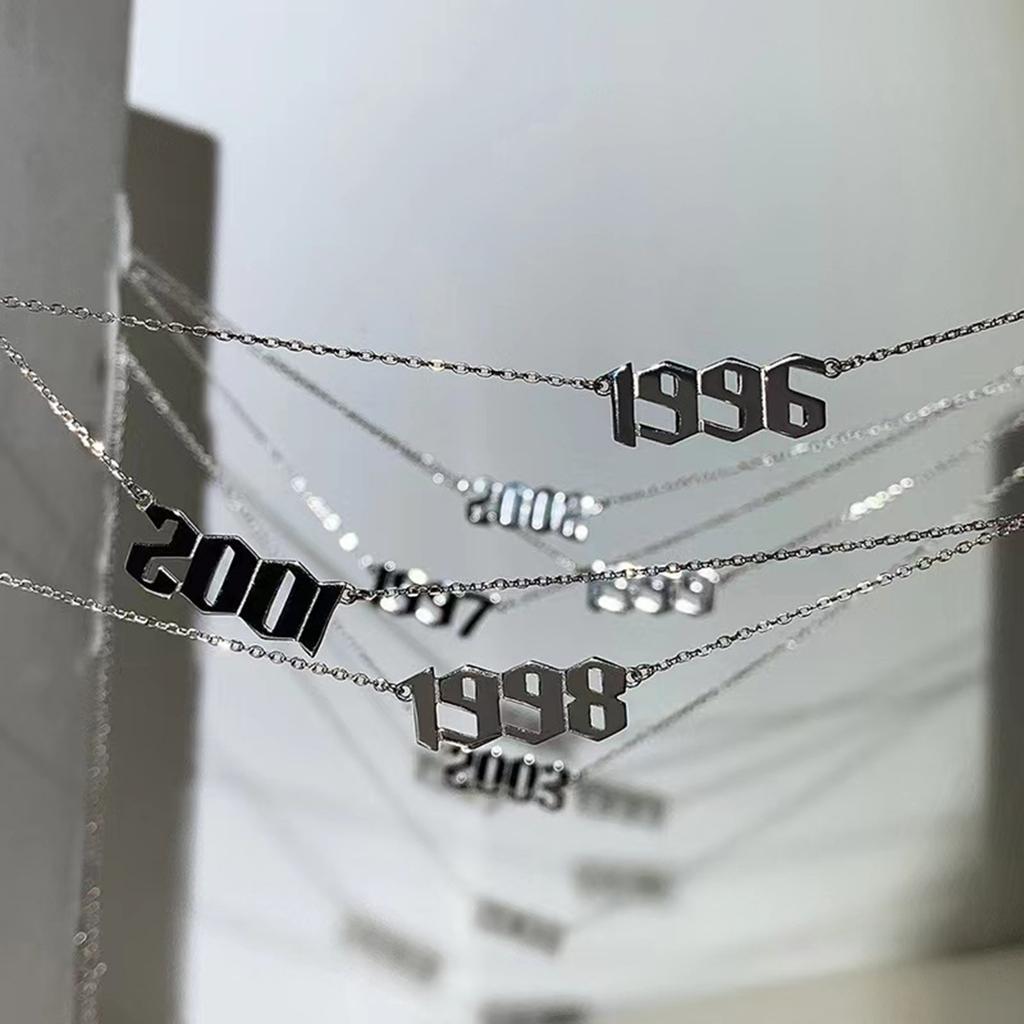 Unique Date Pendant Clavicle Chain Couple Friend Choker Hip Hop Jewelry Birthday