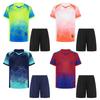 Children‘s Football Training Outfit V-Neck Short Sleeve Patterned T-Shirt and Elastic Waistband Drawstring Shorts for Athletic Practice