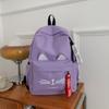 Trendy Cat Ear Canvas Backpack - Versatile School Style for Students