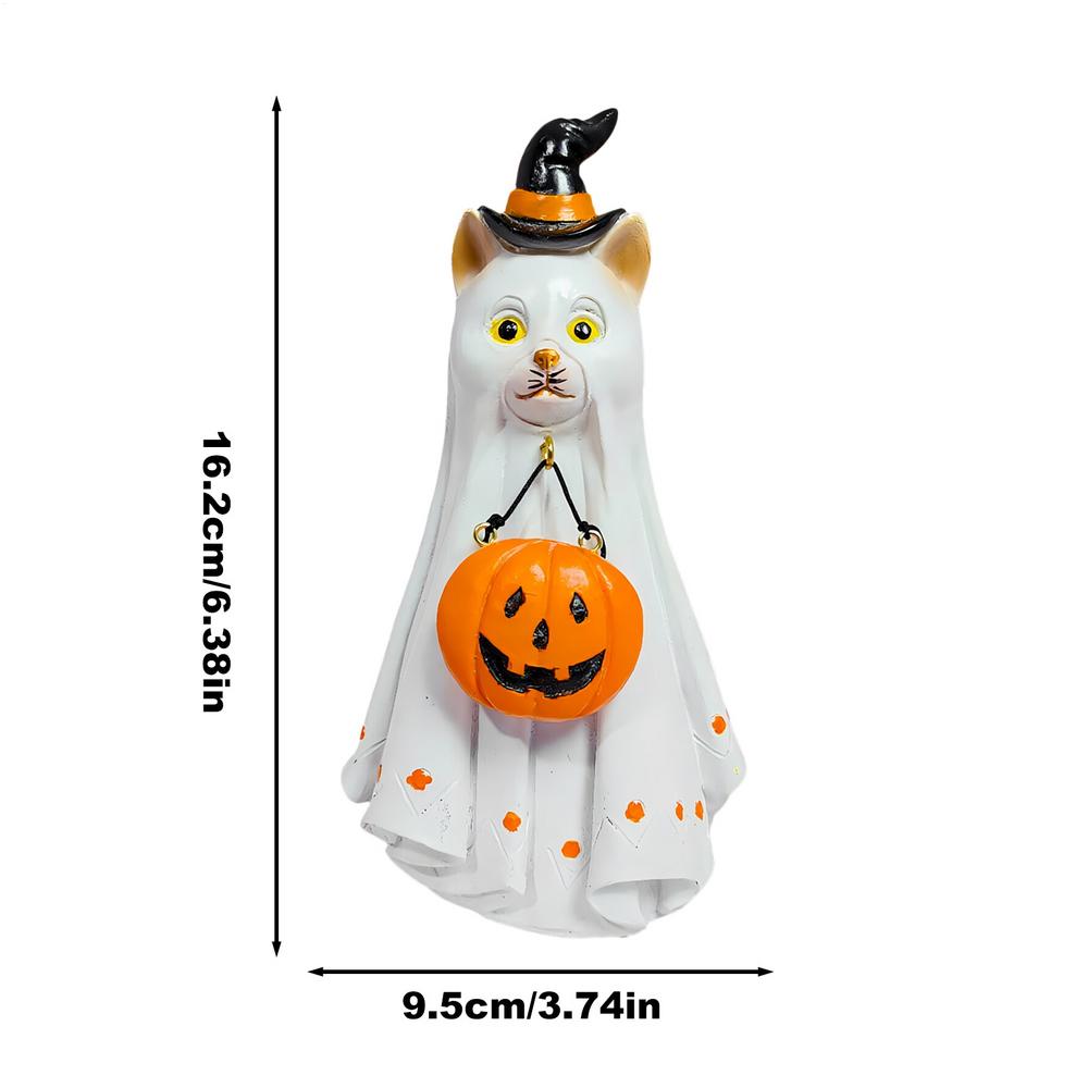 Halloween Figurines Spooky Resin Ghost Animal Statue Halloween Decorations Table Centerpieces for Mantel Haunted House Walkway