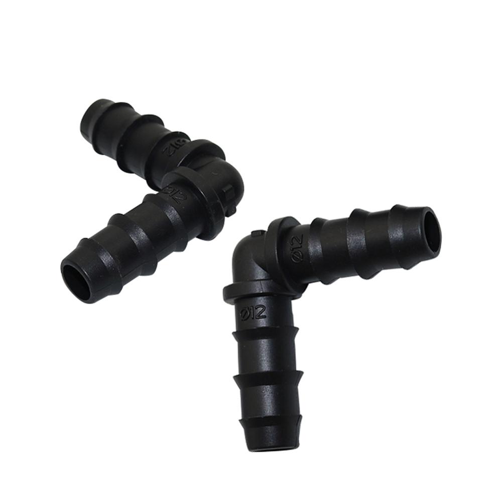 50 Pezzi Connettori a Gomito Barbati da 8 mm DN12 Giunto a Gomito Retto Connettore Tubo Irrigazione a Goccia Giardino Agricoltura Divisori per Tubi Flessibili