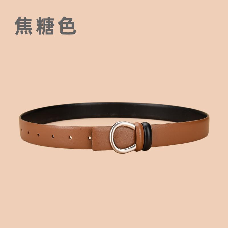 Vier Jahreszeiten Verfügbar Neuer Damenleder Gürtel Doppelseitig Verfügbar Kuhgürtel Damengürtel Handgefertigter Ledergürtel Hosengürtel