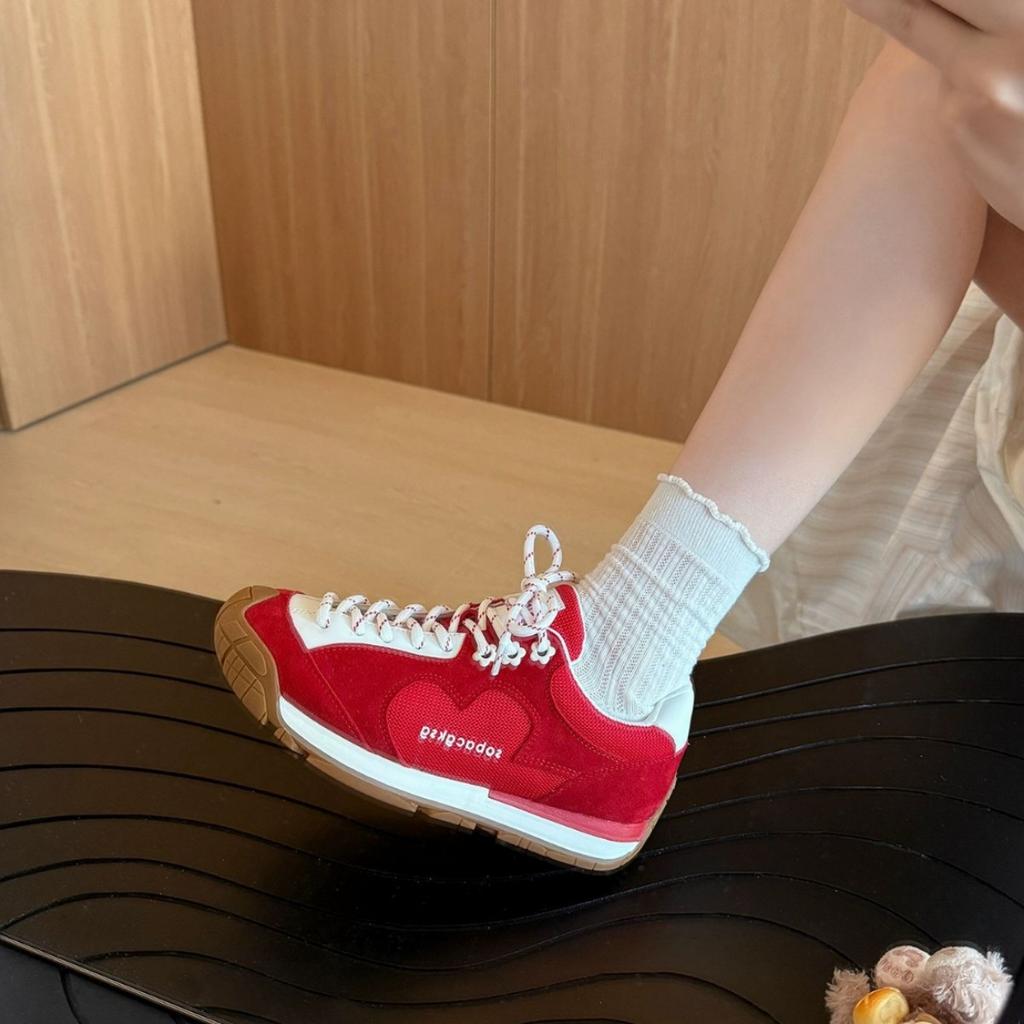 Super Soft Leather~ Leather Retro Blue Dexun Shoes Women's 2025 New Versatile Casual Sports Stray Shoes Board Shoes Tide