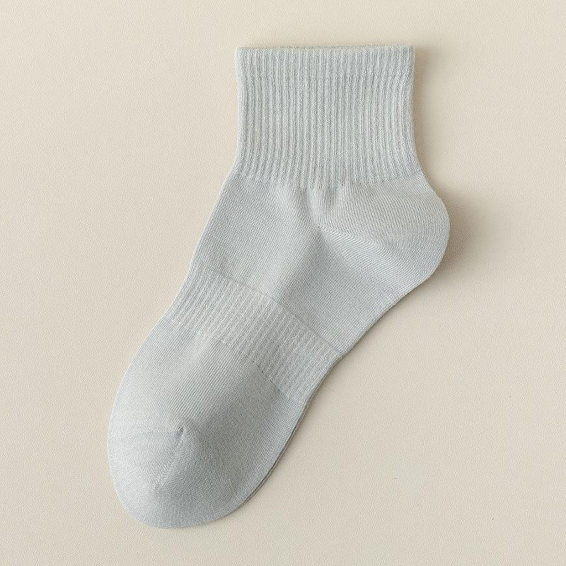Women's Mid-calf Socks, Boneless Sports Solid Color Cotton Socks, Autumn and Winter Short Socks, Versatile Spring and Summer Socks