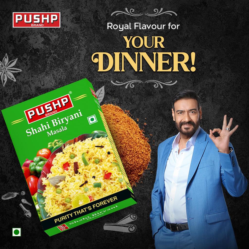 Pushp Brand Biryani Pulav Masala Blend Authentic Aromatic Spice Mix For Delicious Rice Dishes 50G Pack Of 1 Natural Seasoning