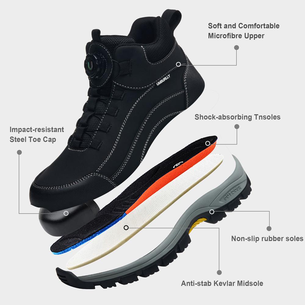 Work Boots Men Shoes High-top Safety Shoes Men Puncture-Proof Security Boots Steel toe shoes Indestructible Boots