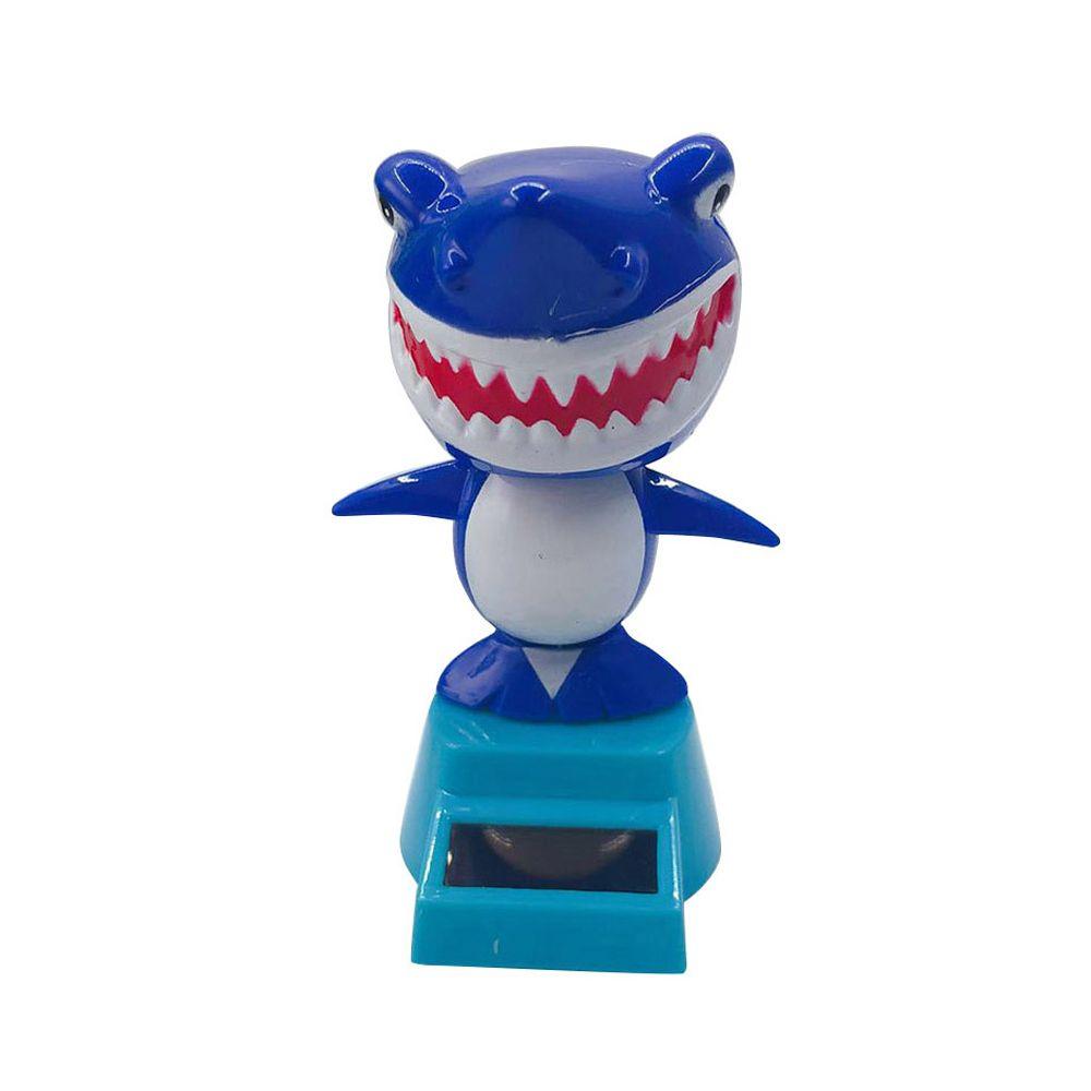 Car Ornament Dashboard Bobbling Dancing Toys Solar Powered Shark Shaking Head Toy Solar Swing Shark