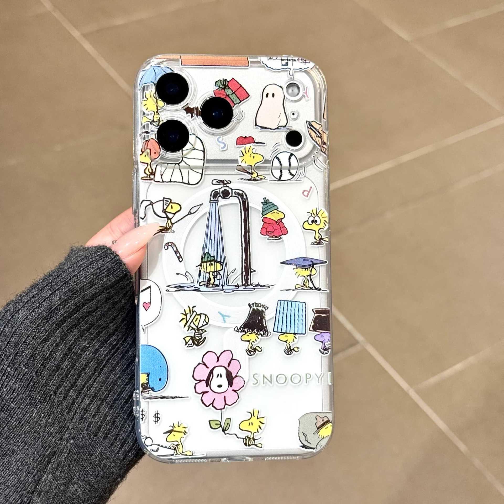 

Snoopy iPhone 17 Pro Max Cartoon Magnetic Soft Case - Compatible with iPhone 14 Plus, 15, 16 iPhone 12 Pro