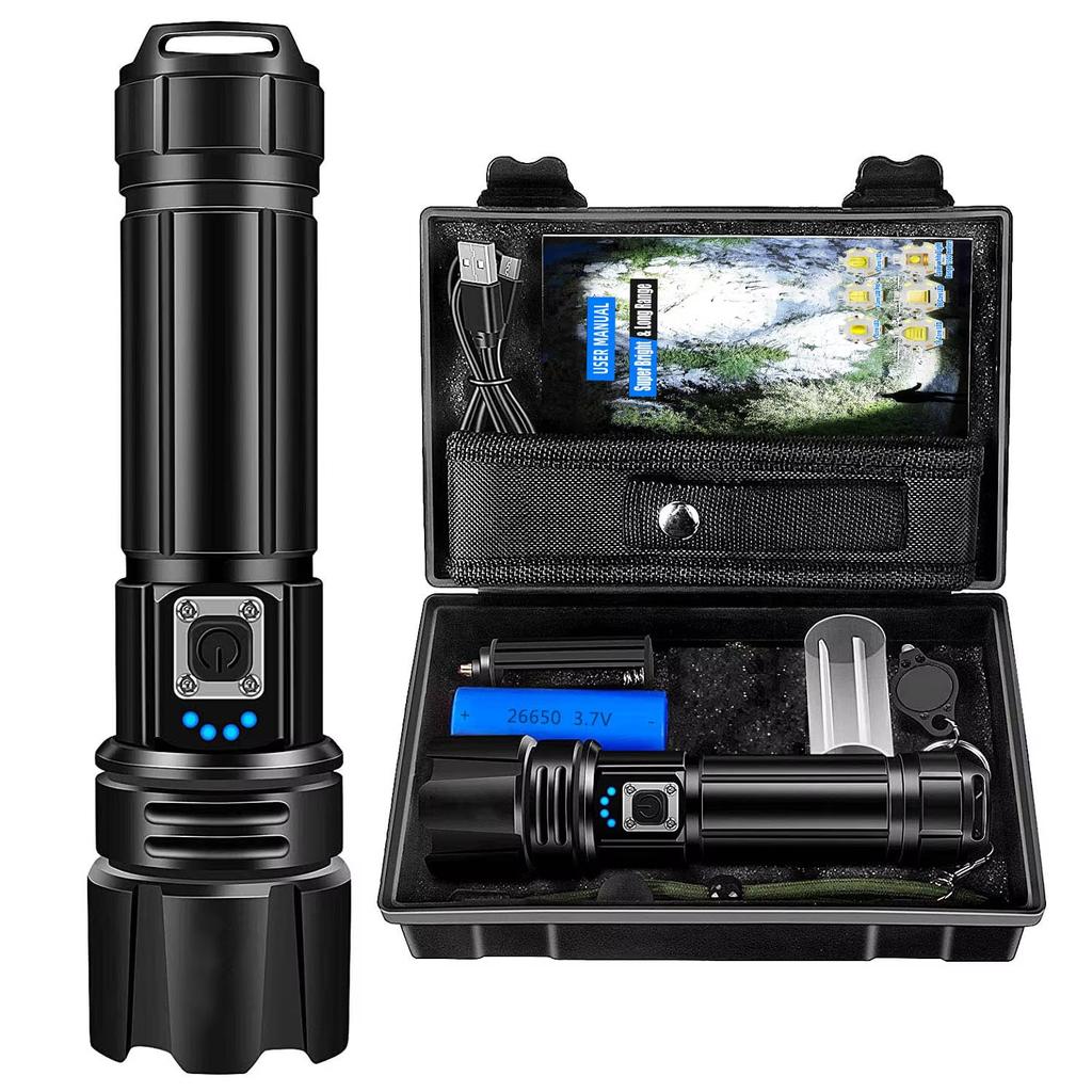 Flashlight High Lumens Rechargeable, 950000 Lumen Led Flashlights XHP70.2 USB,Handheld Super Bright  Flash Light Battery Powered
