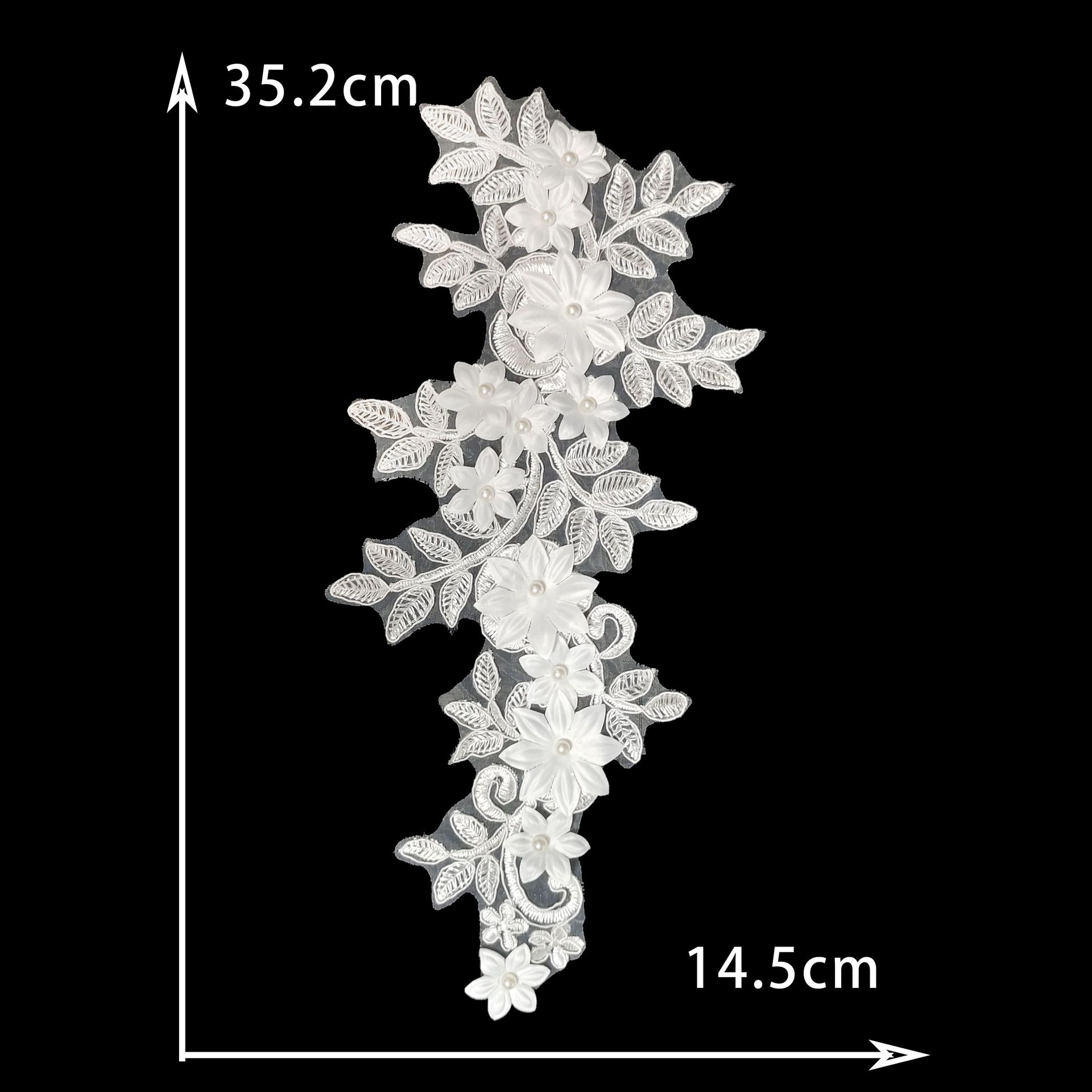 

White I Embroidery Hollow Bead Lace Flower Decorative Collar Diy Sewing Lace Collar Clothing Accessories Style 1256 (1 piece)