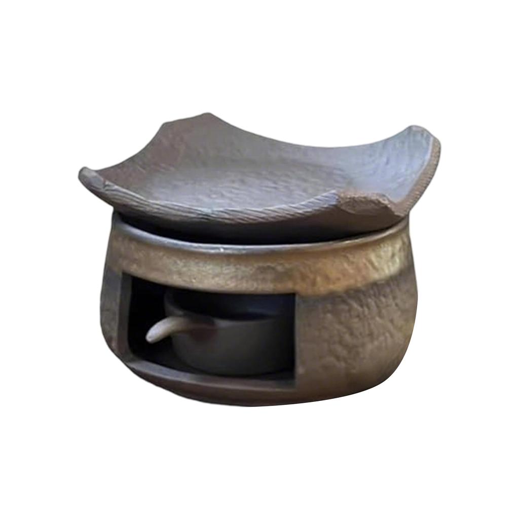Conjunto Aquecedor de Fogão de Chá Cerâmico, Queimador de Aromaterapia, Aquecedor de Cera para Velas Cerâmico Feito à Mão com Suporte para Velas de Chá, Para Casa e Hotel