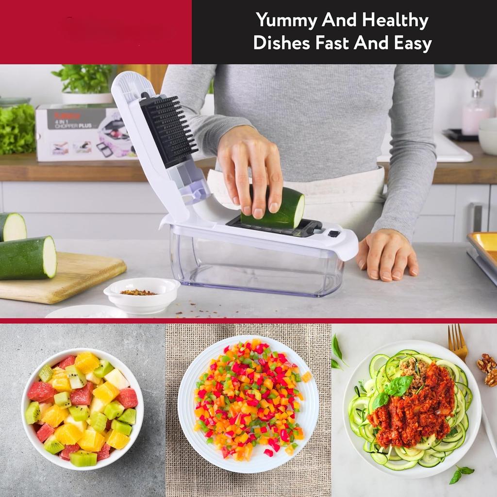 Vegetable Chopper With Container Multifunctional Spiral Cutter Food Chopper Household Kitchen Essential Gadget Accessory