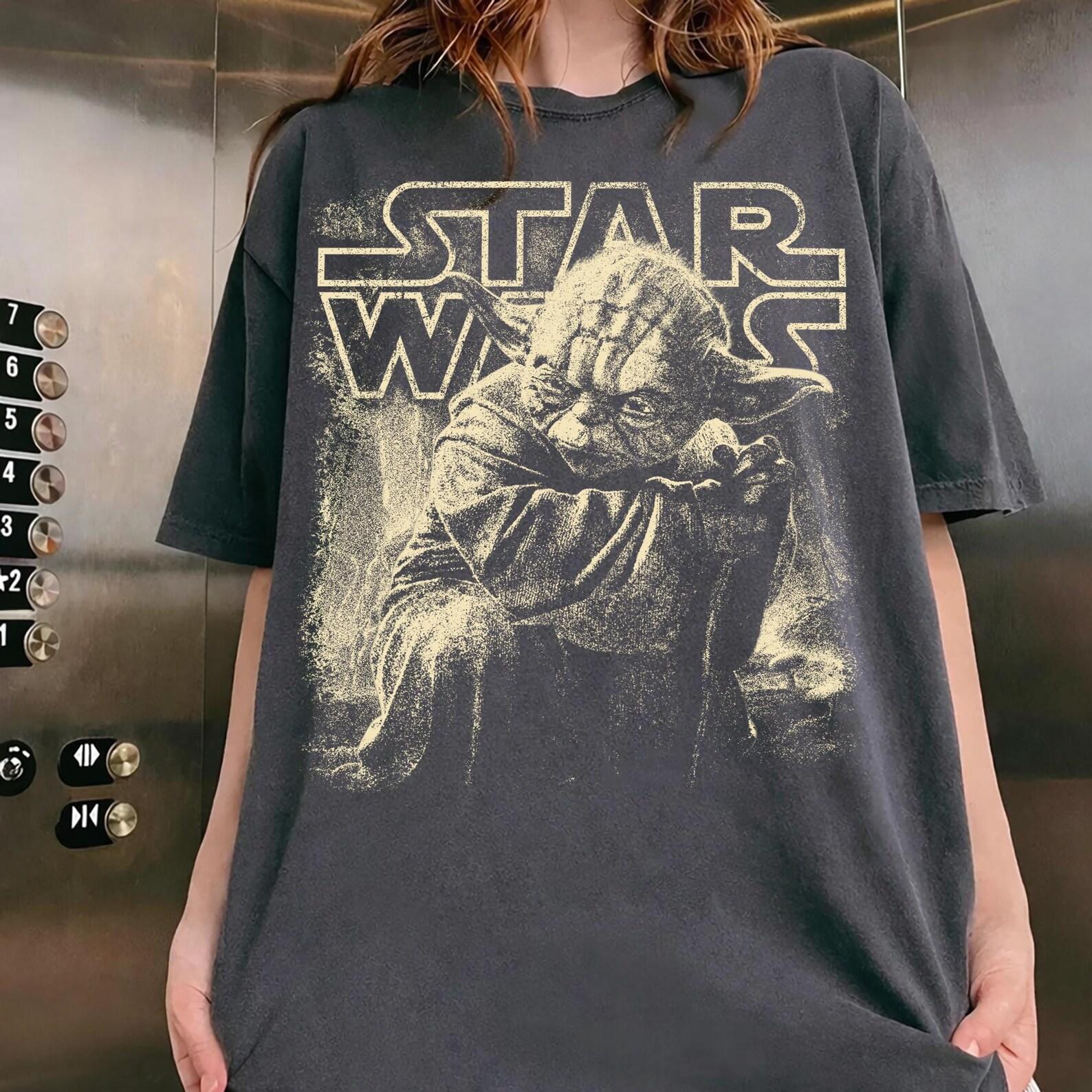 Comfort Colors Yoda Shirt, Retro Star Wars Jedi Graphic Tee, Vintage Jedi Master Character Shirt, Galaxy s Edge Shirt, Star Wars Fan Gift L