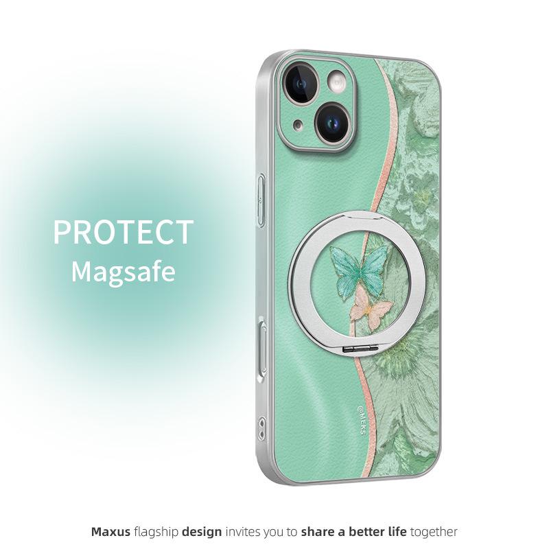

Dual-Color Butterfly Dark Purple Strong Magnetic Suction Bracket for iPhone 13/13 Pro Cases 17 Air