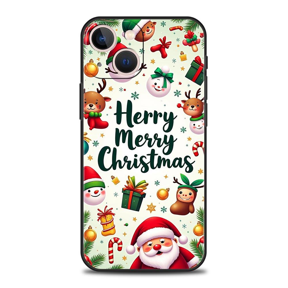 Frohe Weihnachten Handyhülle Cover für iPhone 17 16 15 14 13 12 Pro Max 11 Pro Max 17 AIR Plus Stoßfest Weiche TPU Hülle Funda Tasche