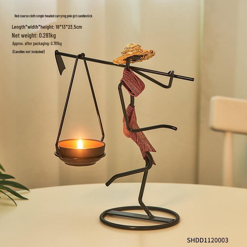 Luxury European-Style Creative Retro Wrought Iron Candlestick for Dining Table Decor and Candlelight Ambiance