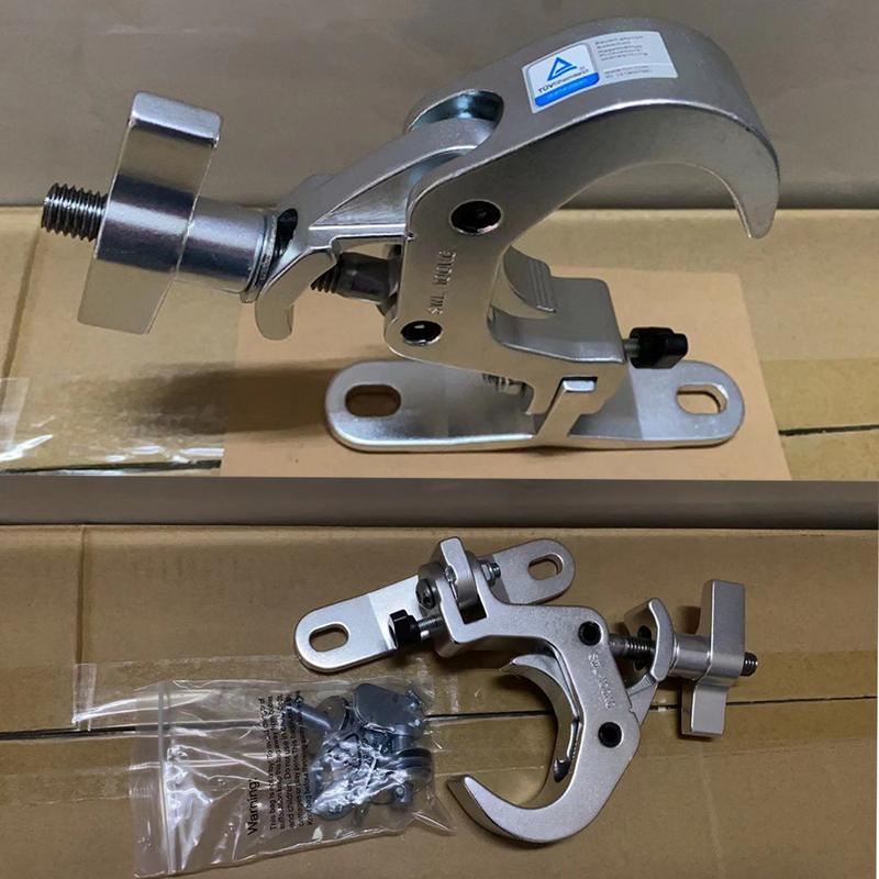 

Folding Aluminum Truss Clamp Professional Stage Light Clamp for 48-51mm Tubes Heavy Duty 150kg Versatile T Shape Light Hook Silver color