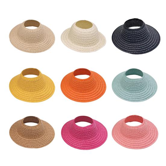 Straw Hat for 17cm Dolls Woven Beach Sun Hat Bohemian Summer Vacation Photo Prop Gift for Doll Lovers