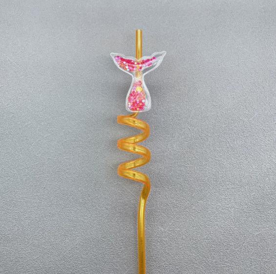 2Pcs Mermaid Theme Party Mermaid Tail Straw Gift Sparkling Straw Birthday Party Summer Pool Party Supplies