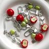 Handmade 3D Fruit Phone Charm Resin Beaded Keychain Fashion Bag Accessory Suitable for Phone and Schoolbag Bag and Key