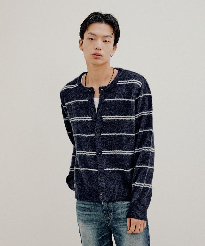 Lmood Theo Striped Mohair Wool Cardigan (3 Colors)
