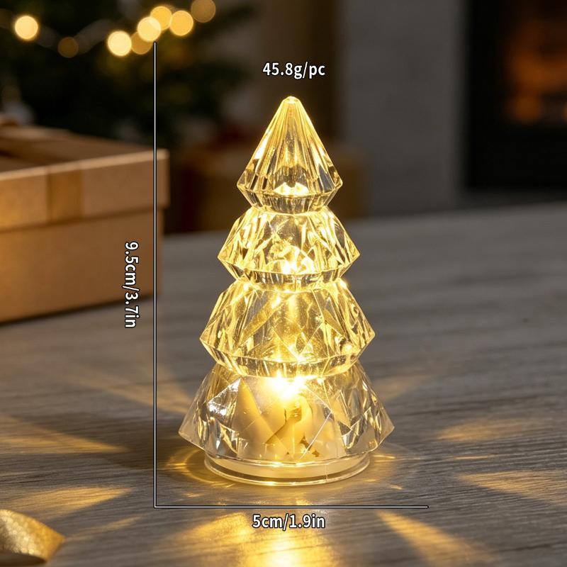 Christmas Tree Night Light Glow In The Dark Crystal Christmas Tree Lamp Christmas Desktop Ornaments Xmas Navidad Decoration
