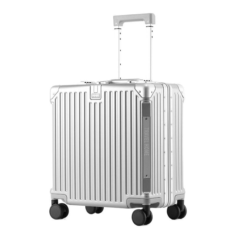 Lightweight Aluminum Carry-On Suitcase, 18-Inch for Women or 20-Inch for Men, with Password Lock