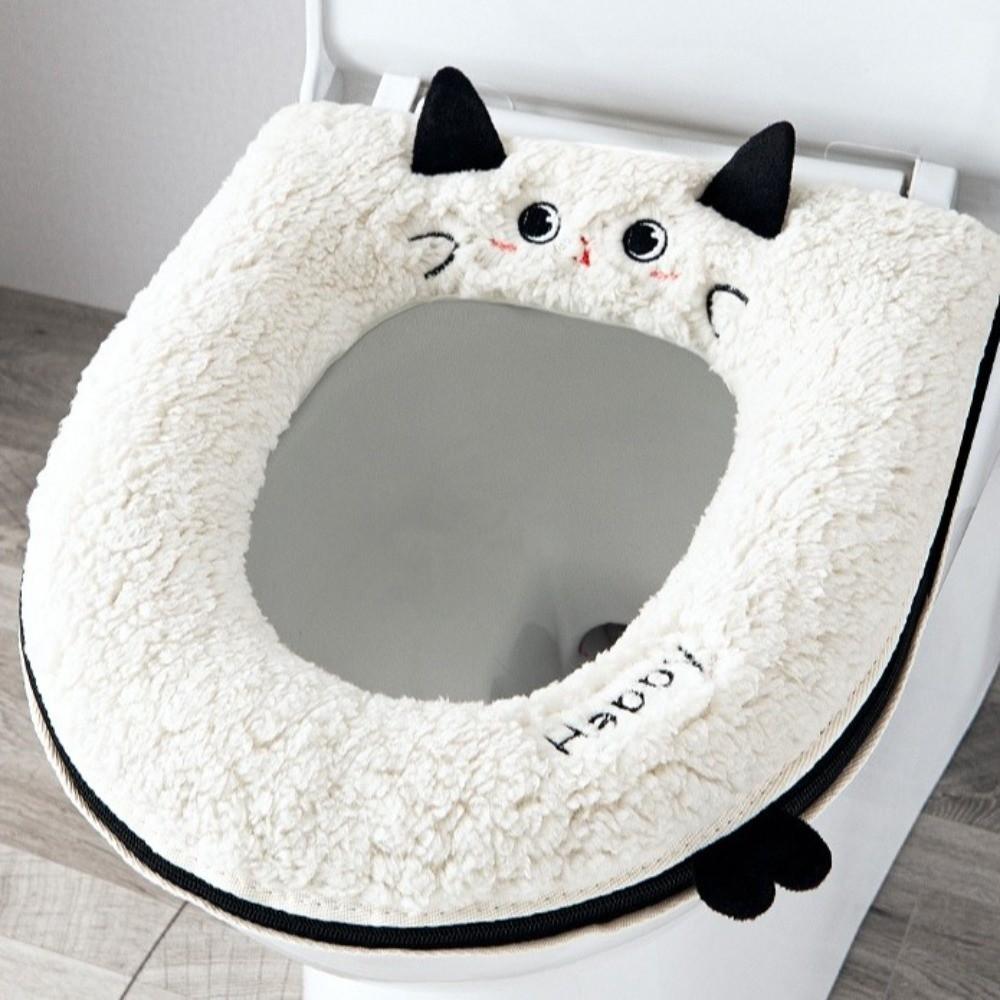 Warm Toilet Seat Cover Soft Toilet Seat Cushion Cartoon Universal Toilet Mat  Bathroom Use