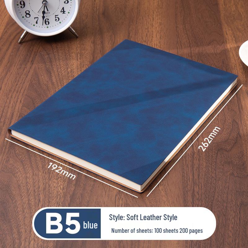 A5 Sheepskin Soft Leather Notebook – Customizable, Logo Printable, Thick Business Office Design
