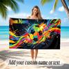 Soccer Theme Beach Towel Personalized Custom Name & Text Soft Quick Dry Beach Towel for Swimming Travel