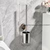 Stainless Steel Toilet Brush Suction Cup Wall-Mounted Bathroom-Specific Tool for No Dead Angle Toilet Cleaning