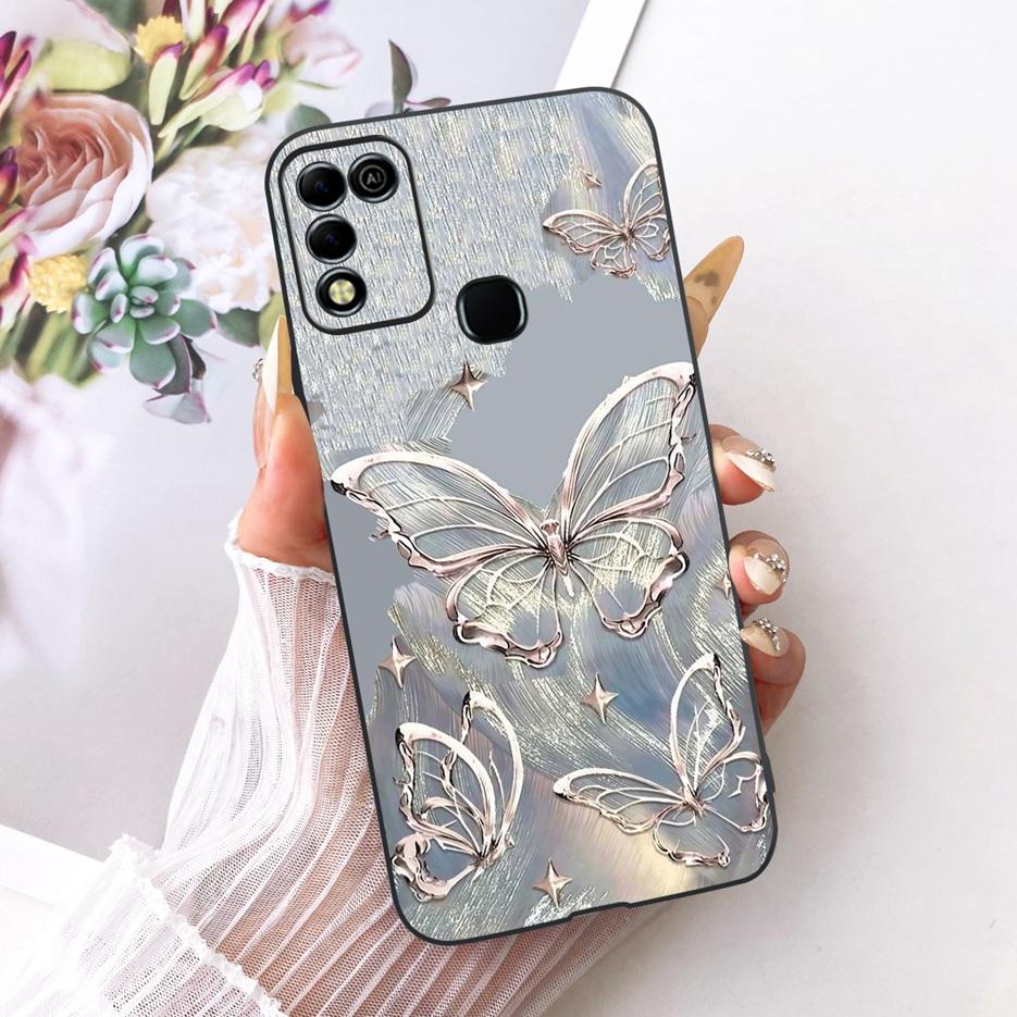For Infinix Hot 11 Play Case Stylish Butterfly Tree Painted Cover Soft TPU Phone Case For Infinix Hot 10 Play X688C X688B Fundas