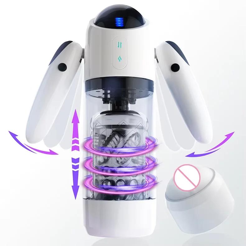 Automatic Rotating Male Masturbator Realistic Vagina Adult Blowjob Masturbator Handheld Multi-Channel Penis Training Stimulator
