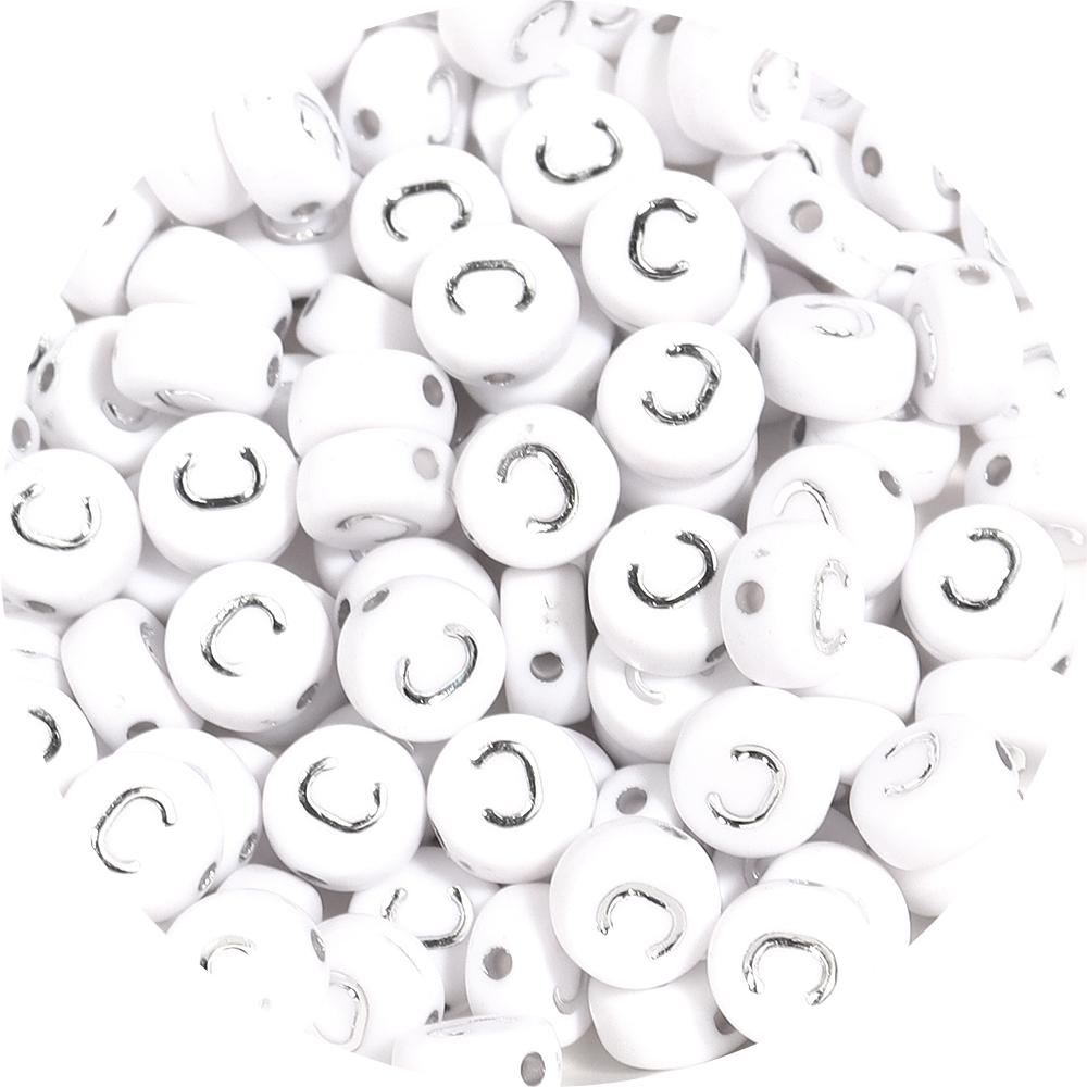 100pcs/lot 7mm Round Acrylic Letter Beads A-Z Alphabet Beads Loose Beads For DIY Bracelet Necklace Keychain Jewelry Making