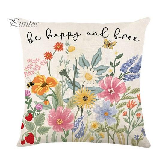 

Наволочка весенней серии с принтом и мягкой потайной молнией, устойчивый к выцветанию льняной чехол, пригодный для машинной стирки B