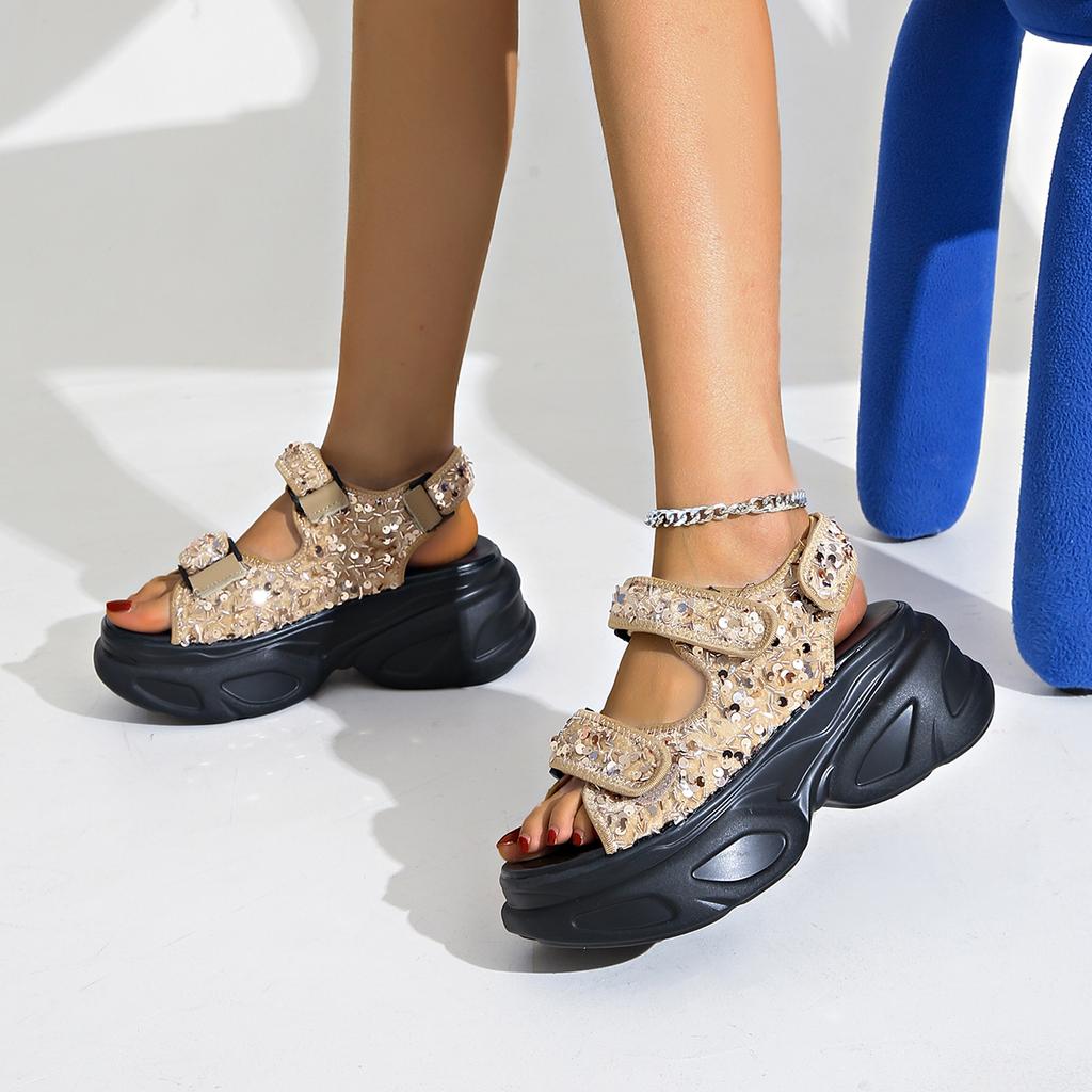 2025 Neue Sommer Damen Römische Plateau-Sandalen Rutschfeste Designer Schuhe Lässige Bequeme Strand Damen Sandalen Sandalias De Mujer