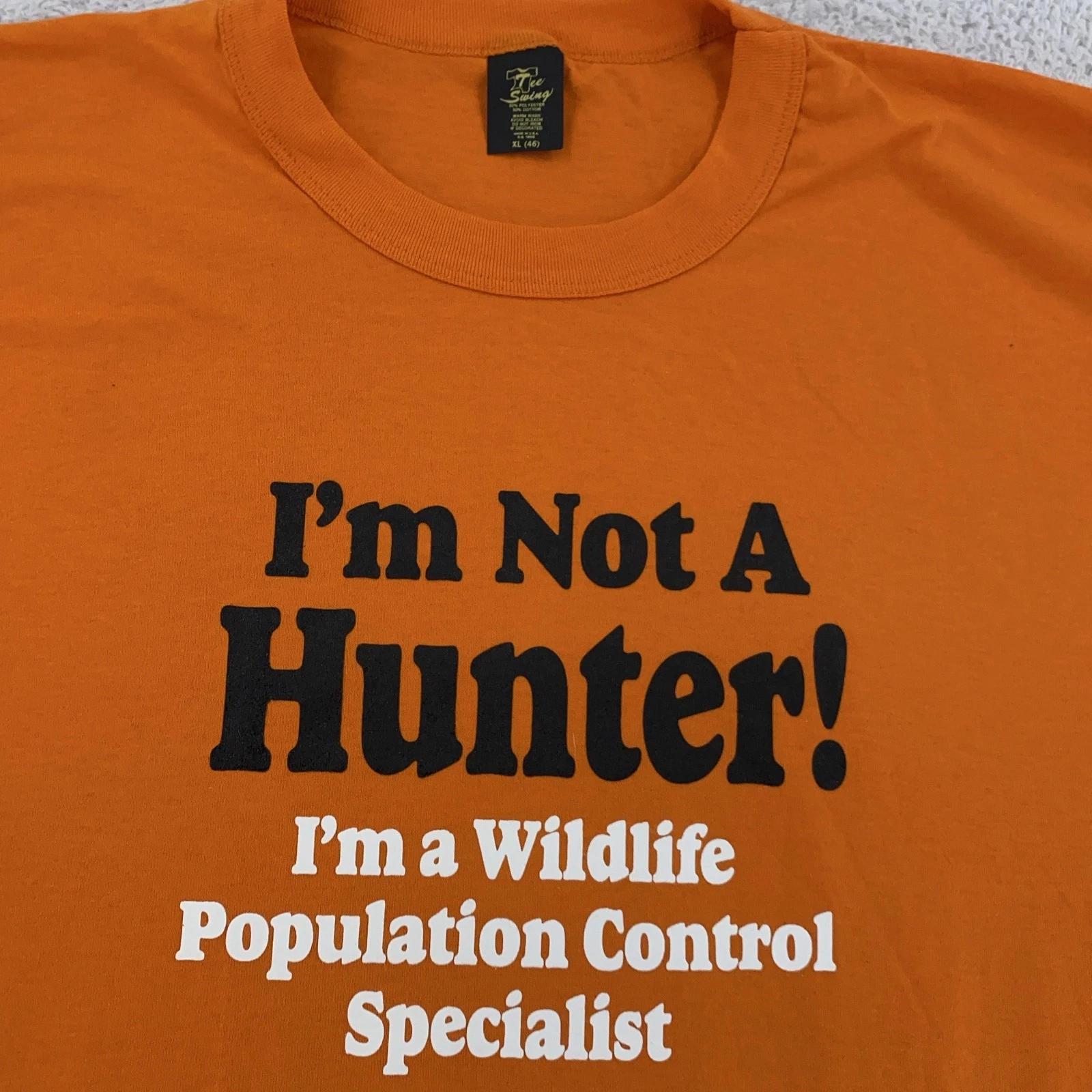 

Vintage 90s Hunting Wildlife Population Control Joke Shirt L/XL Funny Tee XL