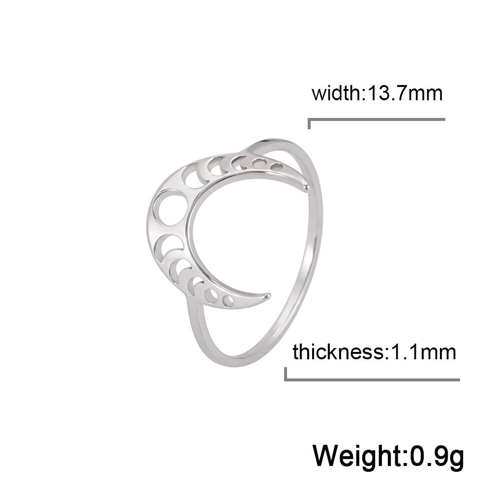 Cazador Stainless Steel Crescent Moon Phase Rings for Women Vintage Jewelry New in Rings Party Anniversary Birthday Gift 2026