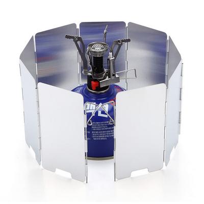 Outdoor Mini 9 Piece Stove Head Windscreen Extended Folding Windscreen Portable Camping Equipment Stove Accessories