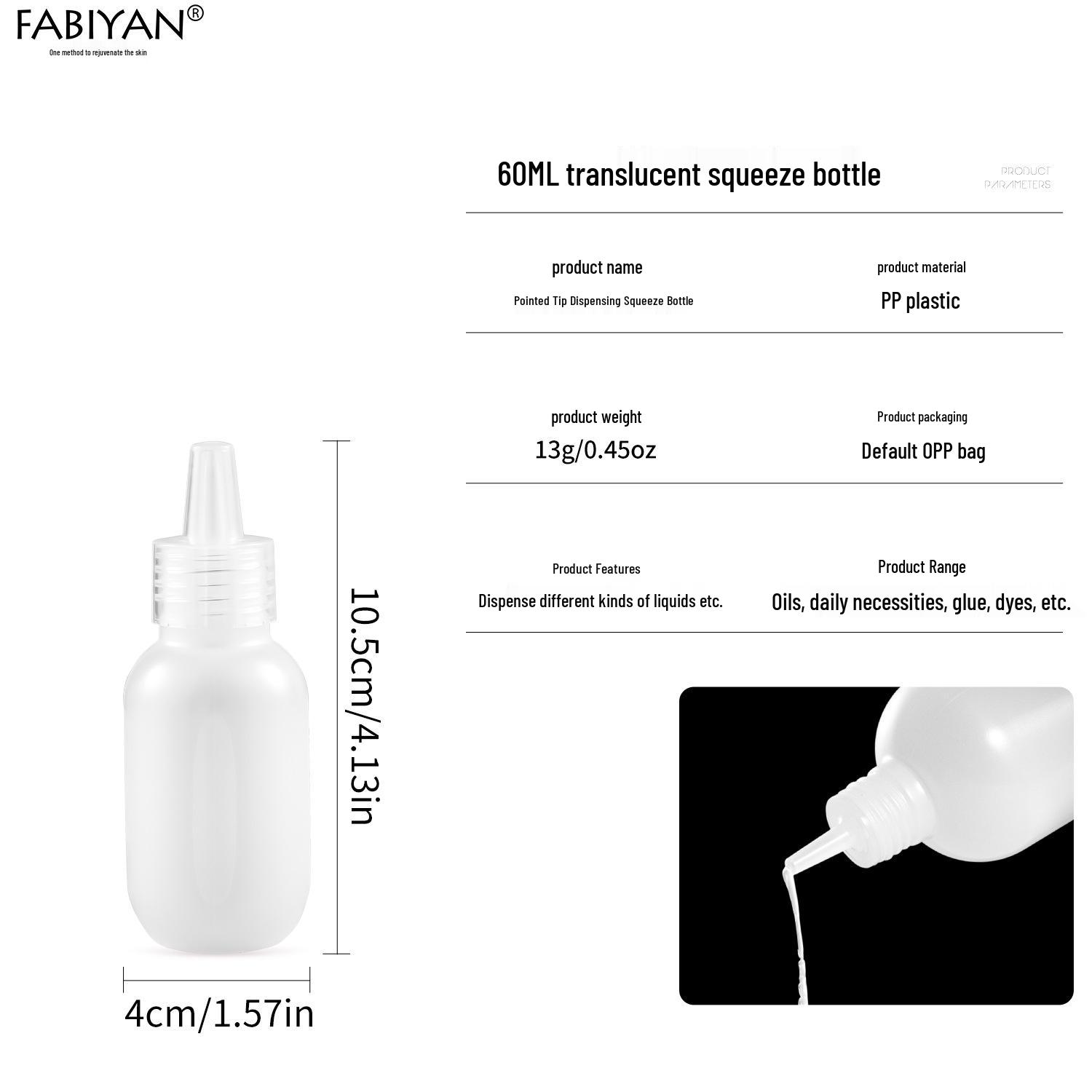 

Многоразовая пластиковая туба с дозатором для лосьона, средства для умывания, крема, средства для снятия лака - Острый наконечник, Удобно для путешествий, В наличии