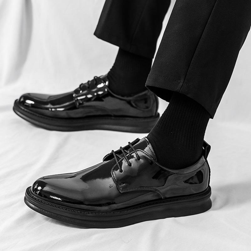 New British Gentleman Pointed Business Patent Leather Shoes For Men Wedding Dress Prom Formal Footwear Zapatos Hombre