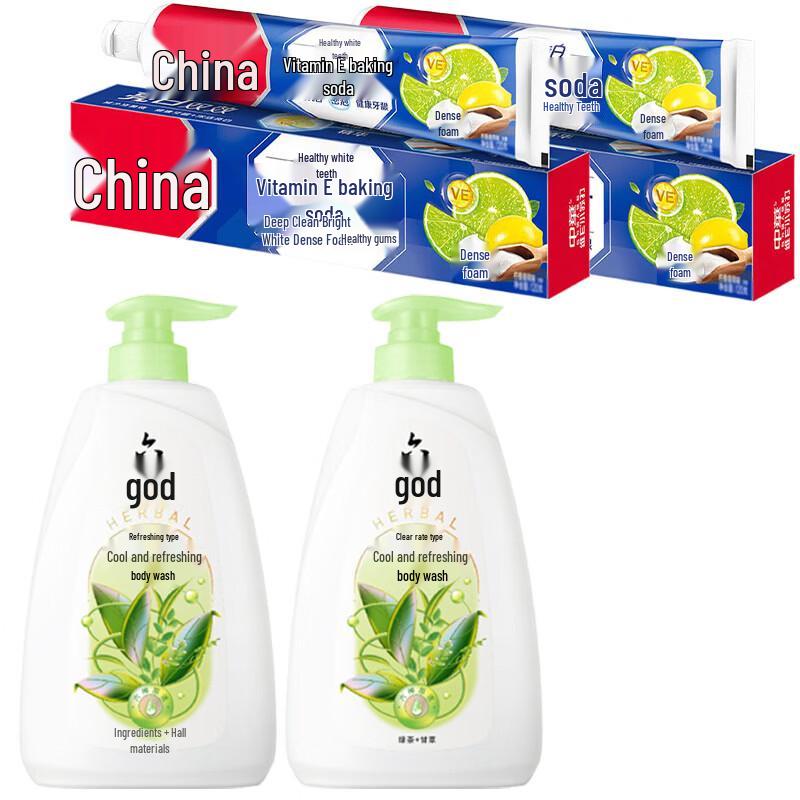 

Liuxun Cooling Shower Gel & Baking Soda Toothpaste Bundle