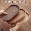 Japanese Wooden Serving Tray Oval Solid Wood Tea Coffee Snack Plate Small Exquisite Kitchen Tray