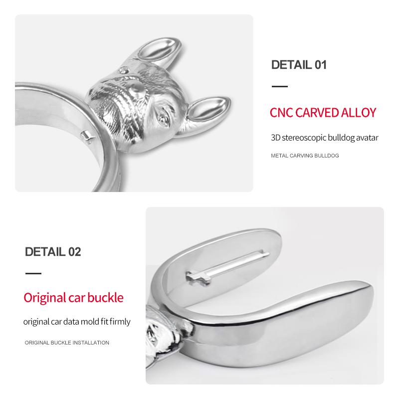 3D Metal Bulldog Car Key Case Cover Protection Shell For Mini Cooper F56 F55 F60 F54 F57 Car Key Chain Decoration Accessories
