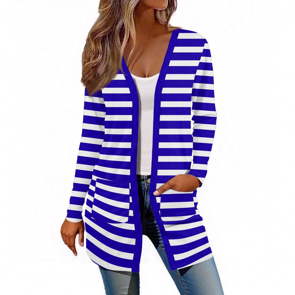 Women's Long Sleeve Cardigan Casual Jacket With Pockets Top
