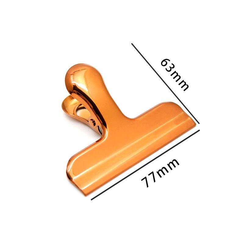 Nordic Style Electroplated Metal Clip - 77mm Glossy Color Sealing Clip