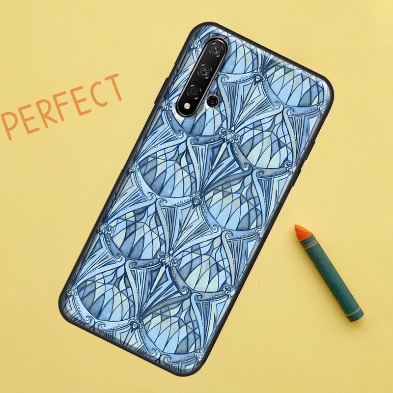Muted Moroccan Mosaic Tiles For Huawei Nova 12s 11i 7i 8i 12i Y73 Y70 Y90 Y60 Y72 Y61 Y91 9 10 SE P40 Lite P30 Pro Case