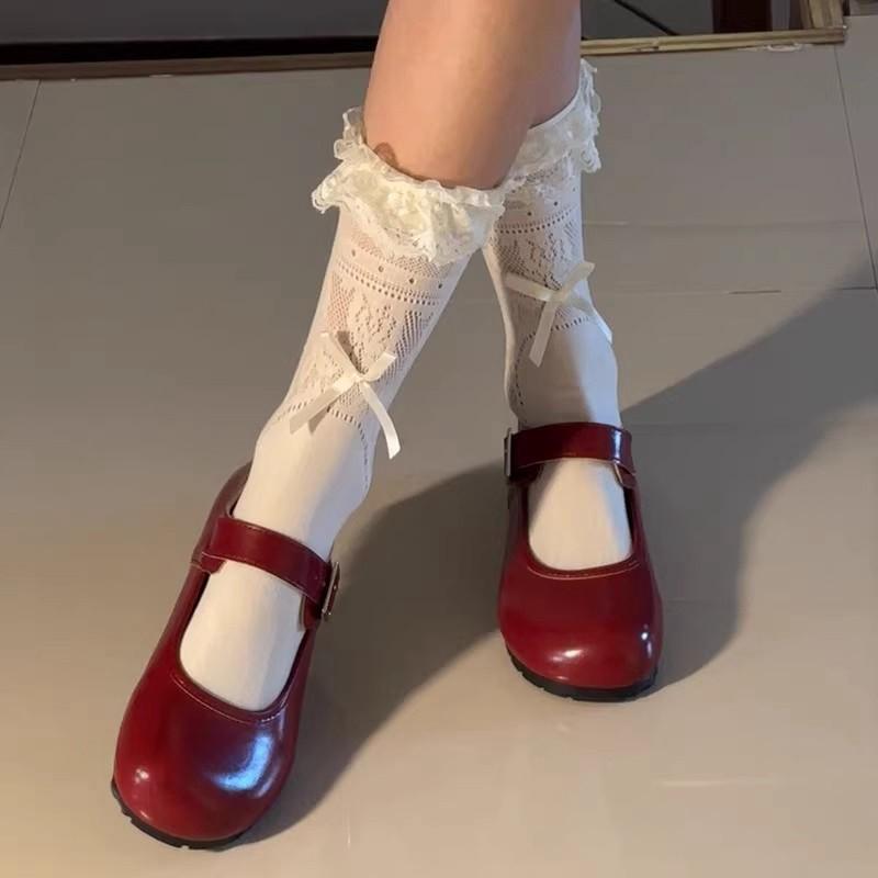 

Модные балетки Женские лоферы Туфли Платье Элегантная модная обувь Повседневные удобные неглубокие сандалии Женские туфли Лолиты 2025 Лето Женские Zapatos 40 красный